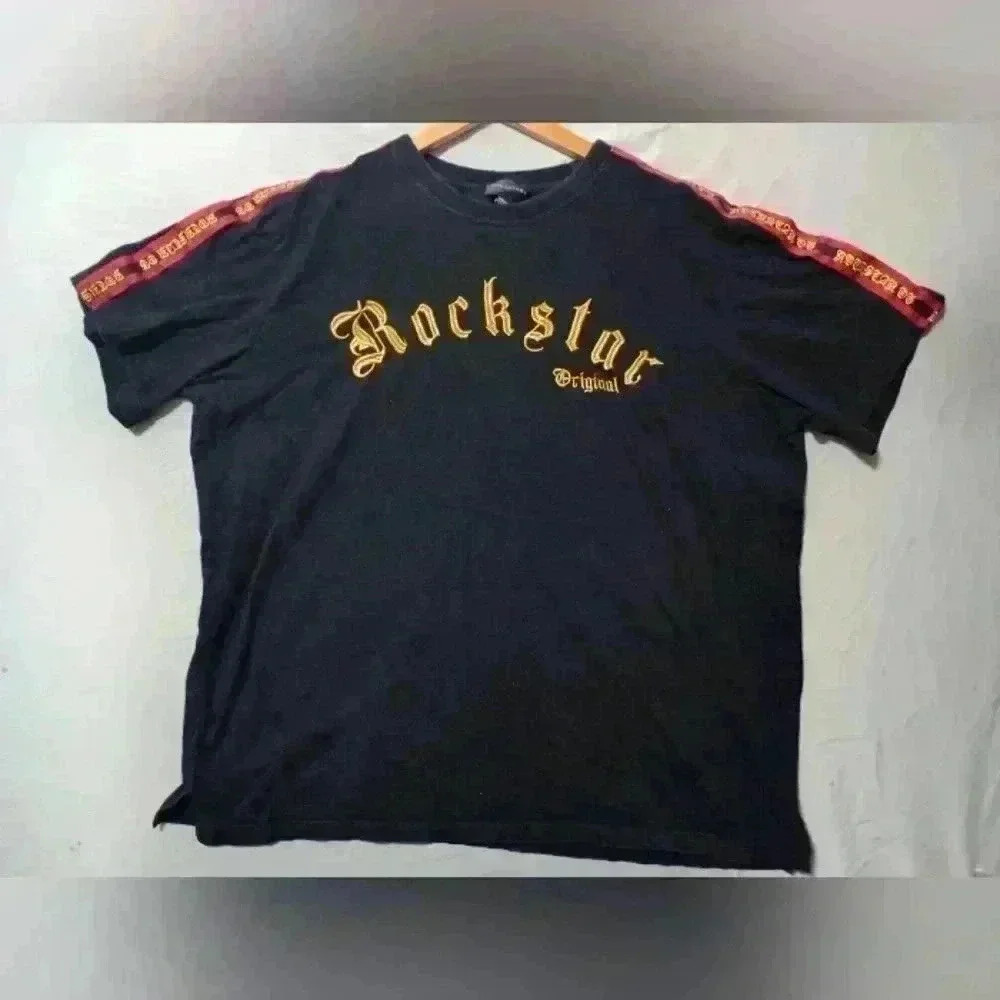 Rockstar Original T Shirt Mens Size 3XL Black Hip Hop Rock Grunge Hipster Y2K